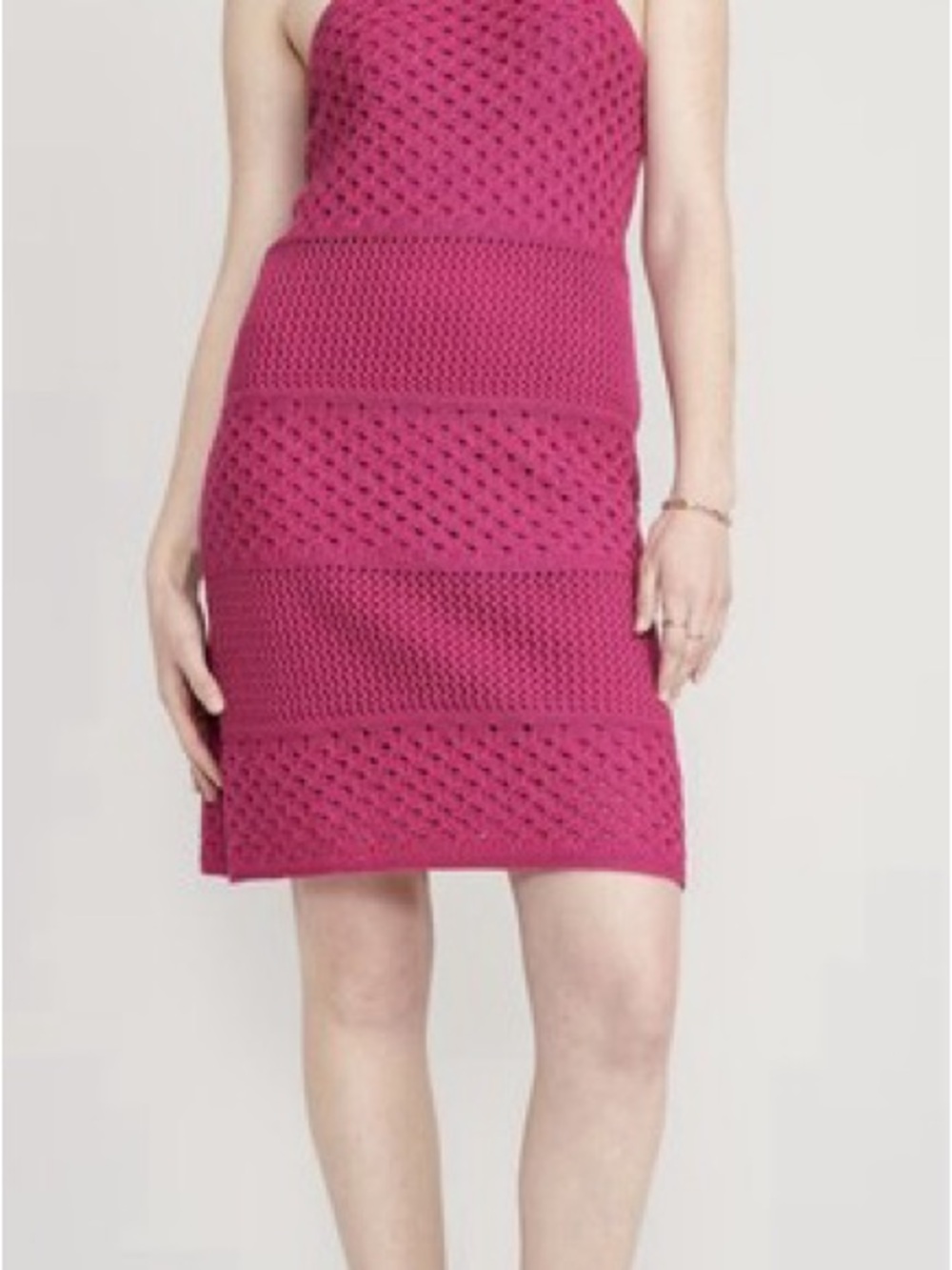 Old Navy Fuchsia Crochet Mini Dress